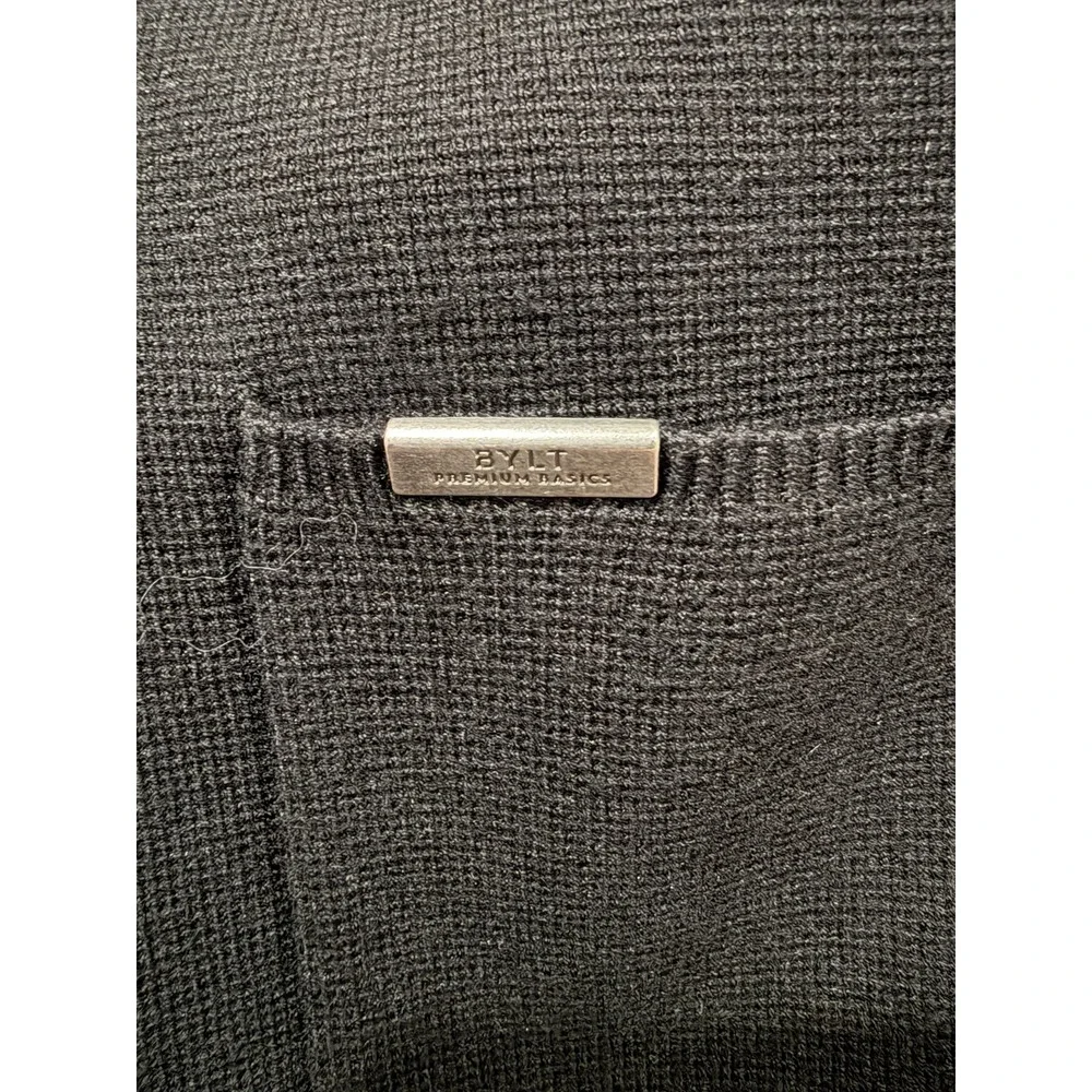 BYLT Premium Basics Mens Cardigan Sweater Black Open Front XL MTCG0633-001-XL
